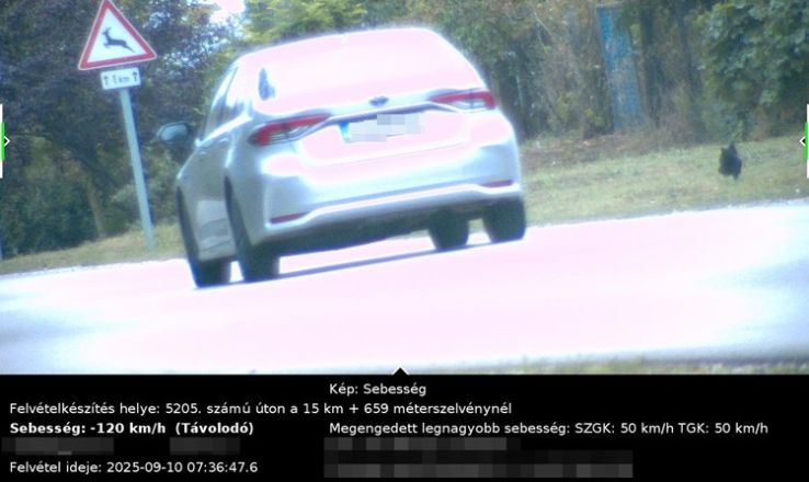 522 ezer forint - Egy Toyotát két egymást követő reggelen pontosan ugyanott mért be a traffipax