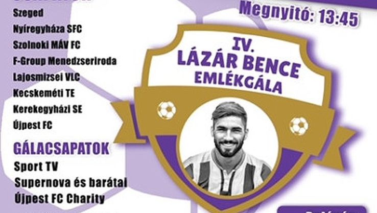 Pénteken lesz a Lázár Bence Emlékgála