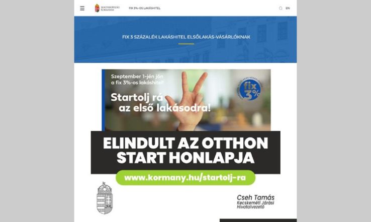 Cseh Tamás: Elindult az Otthon Start honlapja!