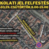Burkolati jel festés és ideiglenes forgalomkorlátozás a Zimay utcán