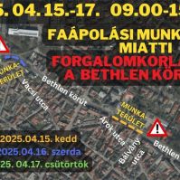 Faápolási munkálatok miatt forgalomkorlátozás lesz a Bethlen körúton