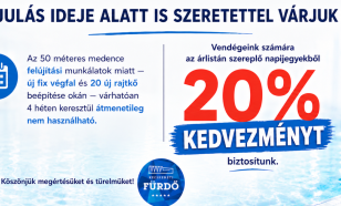 Megújul a Kecskeméti Fürdő 50 méteres medencéje: Kedvezménnyel várják a látogatókat