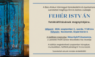 Fotókiállítás nyílik Fehér István képeiből az iparkamarában
