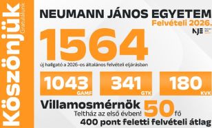 Még állami ösztöndíjas helyekre is lehet jelentkezni a  Neumann János Egyetemen