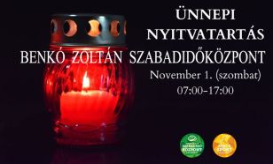 A Benkó Zoltán Szabadidőközpont ünnepi nyitvatartása Mindenszentek napján