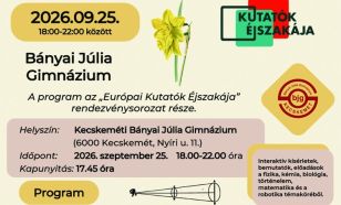 Tizenkettedszer csatlakozik a Bányai az Európai Kutatók Éjszakájához