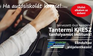 Még idén elkezdenéd a jogosítványt? Ősszel indulhat az utolsó KRESZ-tanfolyam a Füredi Autósiskolában