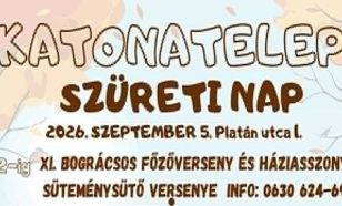 Szüreti Nap Katonatelepen: főzőverseny, lovaskocsik, gyerekprogramok és esti buli is lesz