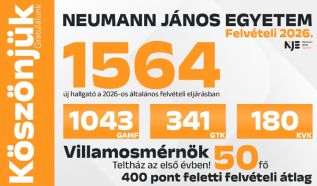 Még állami ösztöndíjas helyekre is lehet jelentkezni a  Neumann János Egyetemen