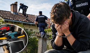 Tetőn át menekült a rendőrök elől a kecskeméti tolvaj, a bilincs láttán pedig sírva fakadt