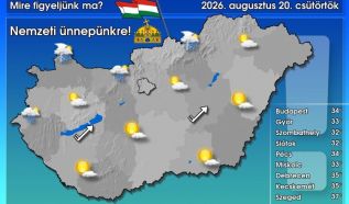 Jellemzően napos idő várható, délután északon, északnyugaton zápor, zivatar kialakulhat (VIDEÓ)