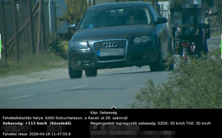 A Speedmaraton ideje alatt 649 sofőrt mértek be Bács-Kiskunban a rendőrök