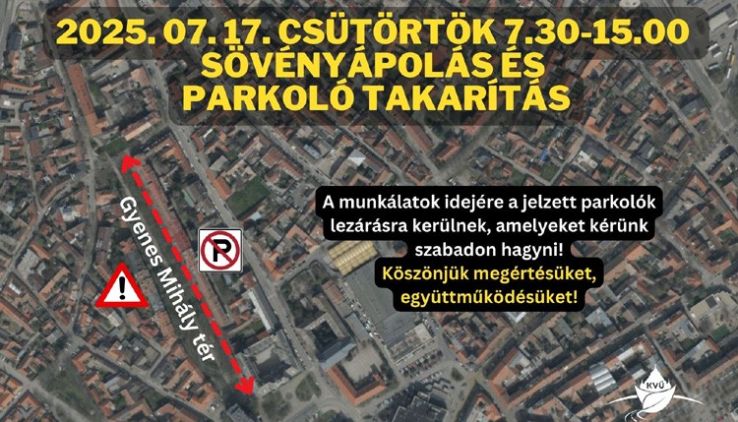 Sövényápolás és parkolótakarítás a Gyenes téren