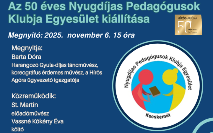 50 éves jubileumát ünnepli a Nyugdíjas Pedagógusok Klubja Egyesület