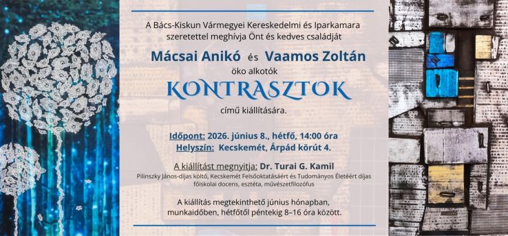 Kontrasztok címmel nyílik kiállítás az iparkamara kecskeméti székházában