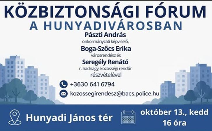 A Hunyadi tér környékének közbiztonságáról rendeznek fórumot