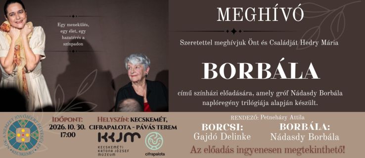Gróf Nádasdy Borbála története elevenedik meg a Cifrapalotában