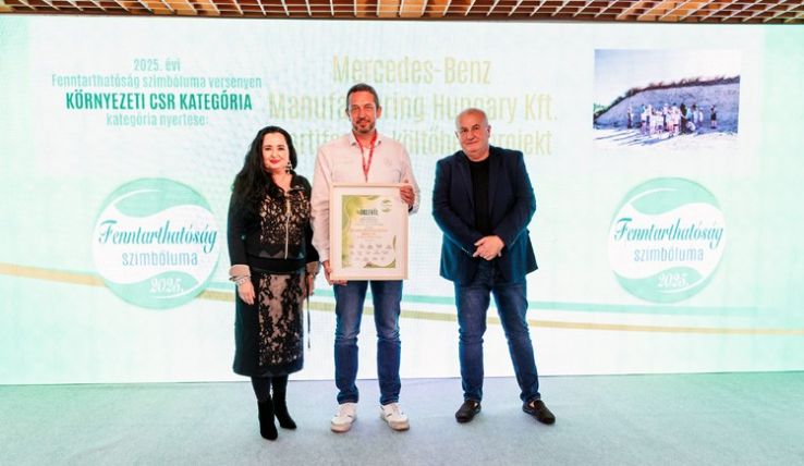 Két díjjal is jutalmazták a kecskeméti Mercedes-Benz Gyár környezetvédelmi projektjét