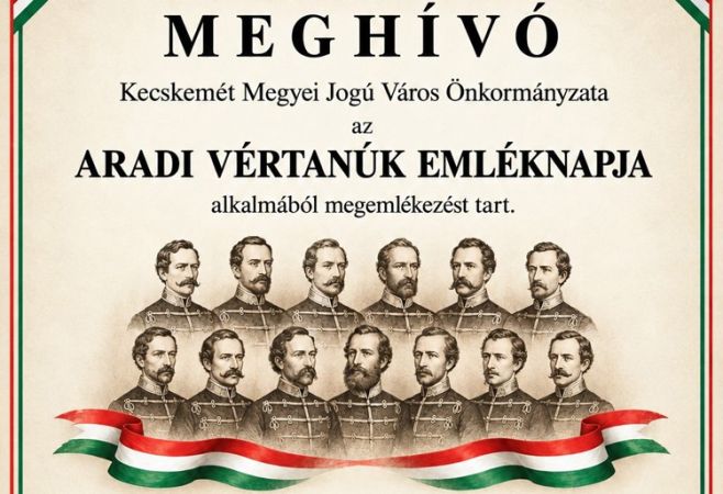 Megemlékezést tartanak az aradi vértanúk emléknapján Kecskeméten
