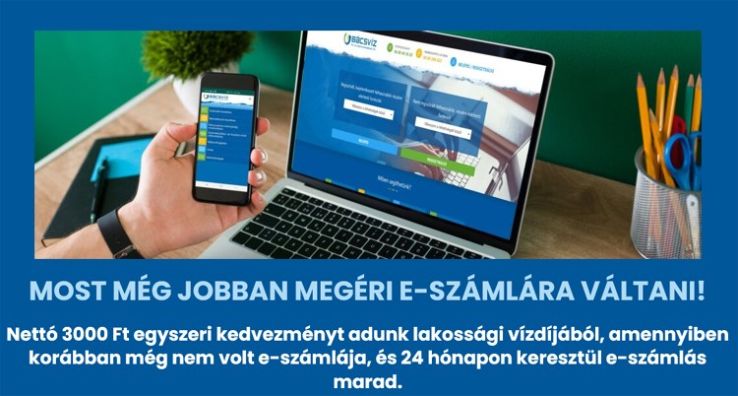 E-számlára váltana? A BÁCSVÍZ 3000 forintos kedvezményt ad