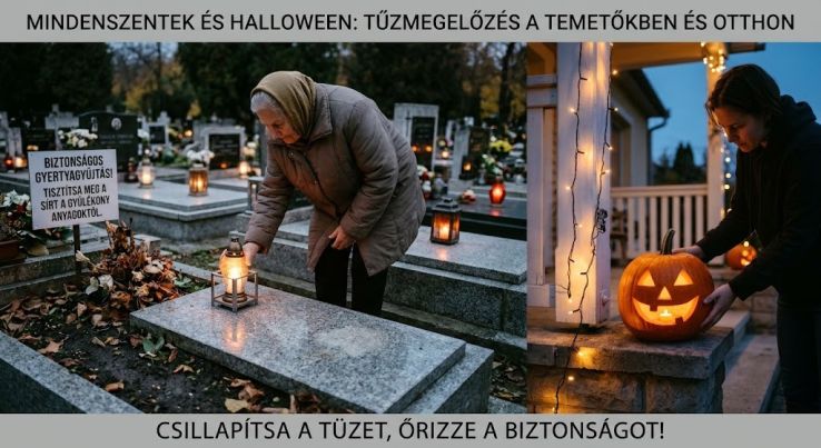 Mindenszentek és Halloween: így előzhetők meg a tüzek a temetőkben és otthon