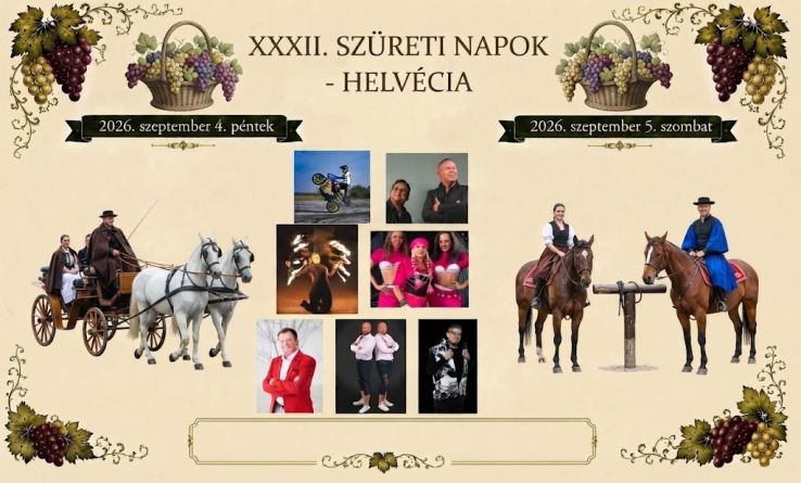 Pénteken kezdődik a XXXII. Szüreti Napok Helvécián