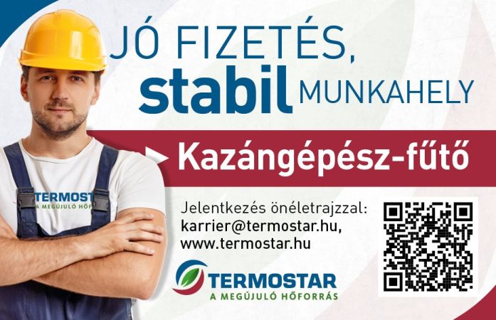 Kazángépész-fűtő munkatársat keres a TERMOSTAR Kft.