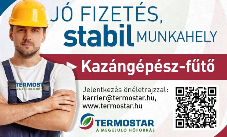 Kazángépész-fűtő munkatársat keres a TERMOSTAR Kft.