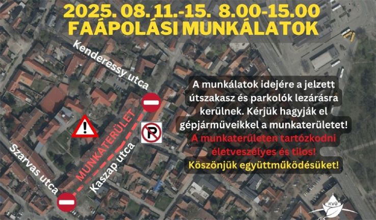 Piacra igyekvők, figyelem! Faápolás kezdődik a Kaszap utcán hétfőn