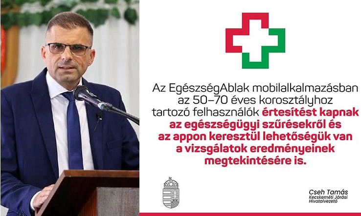 Cseh Tamás: új funkció az EgészségAblak mobilalkalmazásban