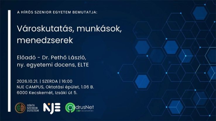 Városkutatásról, munkásokról és menedzserekről szól a Hírös Szenior Egyetem következő előadása