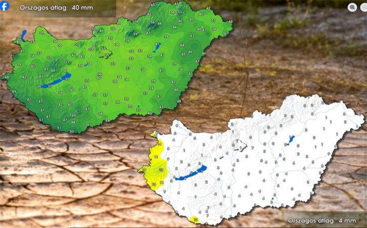 Áprilisban a megszokott mennyiségnek csak az egytizede esett