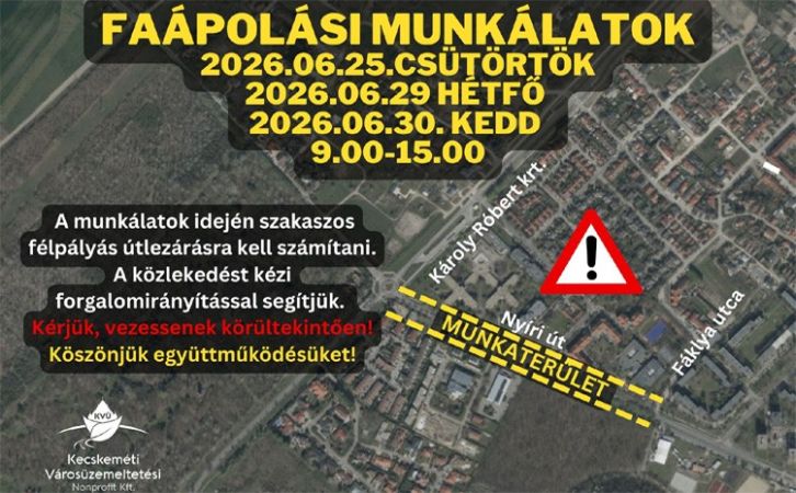 Félpályás útlezárás lesz a Nyíri úton