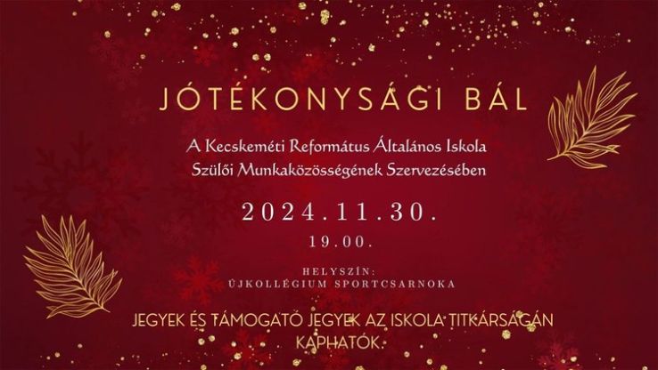 Jótékonysági Bált rendez a Refi Szülői Munkaközössége