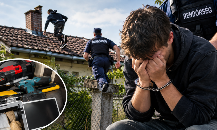 Tetőn át menekült a rendőrök elől a kecskeméti tolvaj, a bilincs láttán pedig sírva fakadt