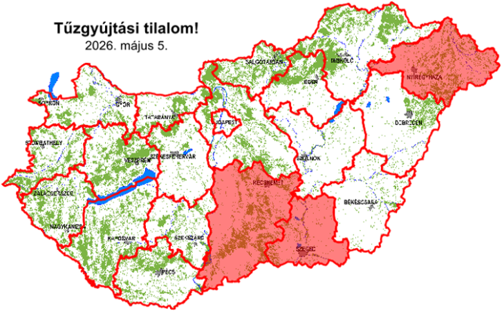 Tűzgyújtási tilalom Bács-Kiskun vármegyében