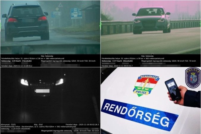 Egy járművezető ittasan és eltiltva a vezetéstől ült autóba, egy másik pedig 468 ezer forintot fizet a gyorshajtásért