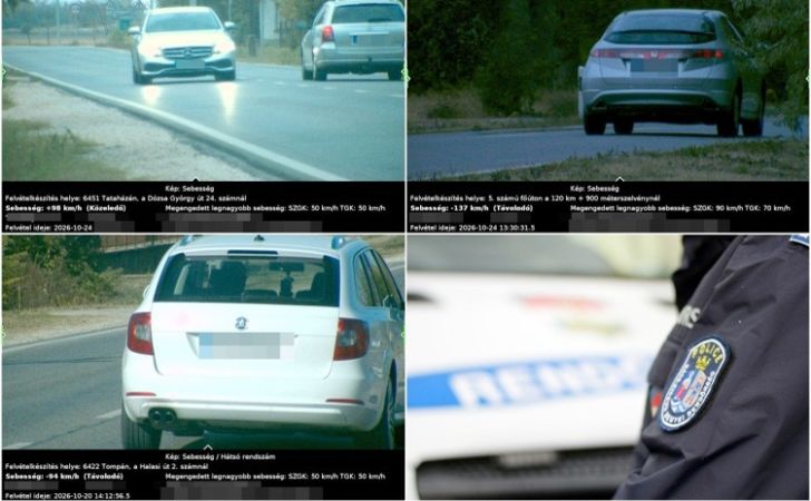 Fokozott rendőri jelenlét lesz a temetőknél - 834 gyorshajtót mértek be Bács-Kiskun megyében a múlt héten