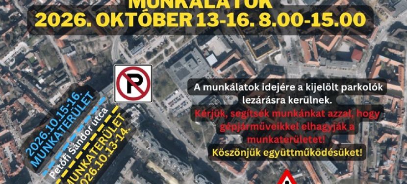 Átfogó városüzemeltetési munkálatok kezdődnek a Petőfi Sándor utcán