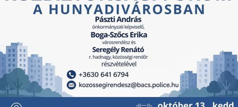 A Hunyadi tér környékének közbiztonságáról rendeznek fórumot