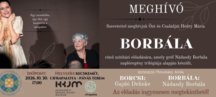 Gróf Nádasdy Borbála története elevenedik meg a Cifrapalotában