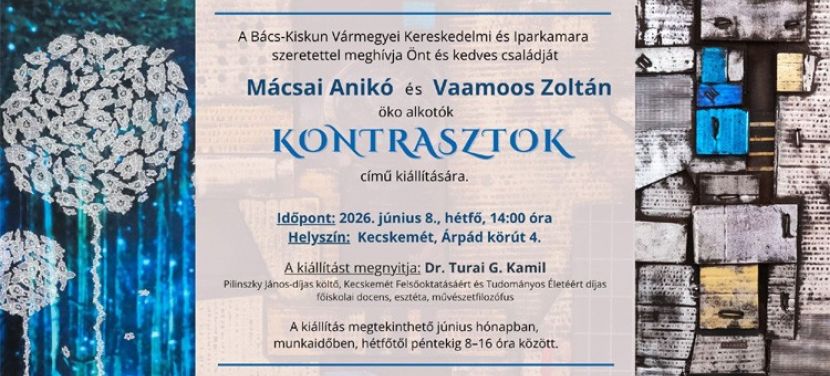 Kontrasztok címmel nyílik kiállítás az iparkamara kecskeméti székházában