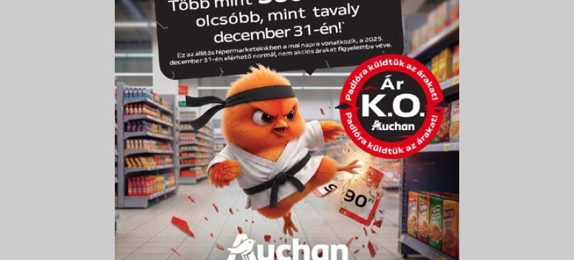Az Auchan hipermarketekben több mint 5000 termék lett olcsóbb, mint tavaly december 31-én