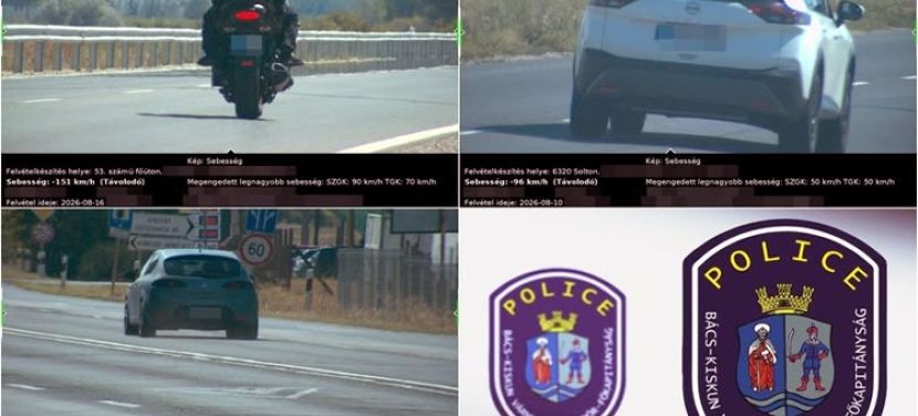 Közel 2000 gyorshajtót mértek be Bács-Kiskunban egy hét alatt