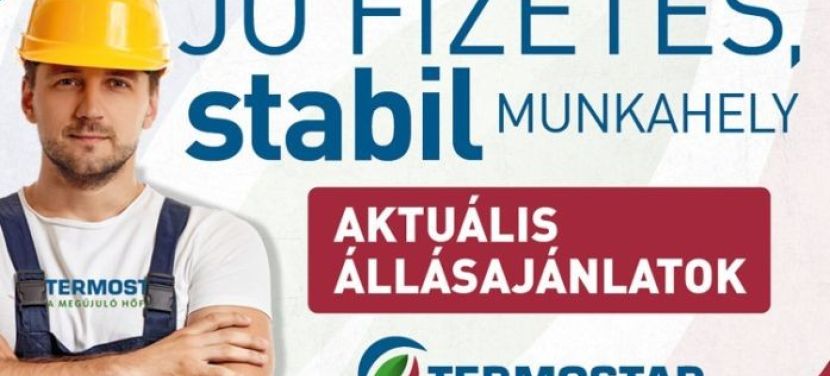Víz-, gáz-, fűtésszerelő munkatársat keres a TERMOSTAR Kft.